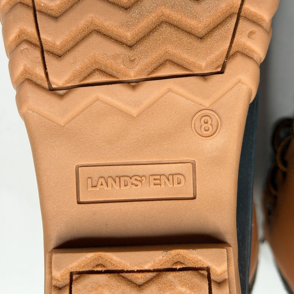 Lands' End Dakota Waterproof Insulated Duck Lace-Up Boots Hazelnut Tan Sz 8 NWT - Picture 7 of 10